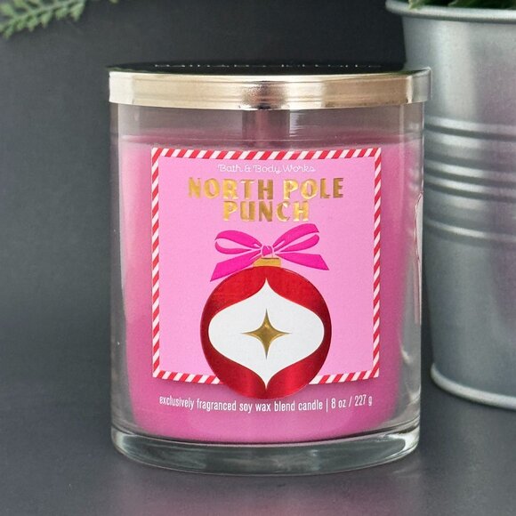 BBW North Pole Punch Bath & Body Works Single Wick Candle - Picture 1 of 10